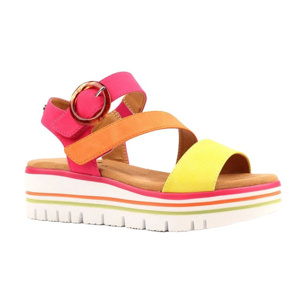 Lunar Womens/Ladies Issy Colour Block Sandals / Fuchsia